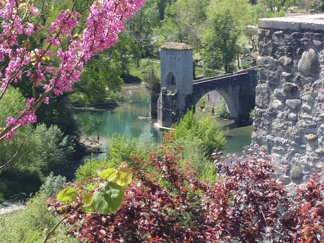 Le pont de la légende à Sauveterre-de-Béarn en Avril